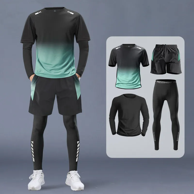 Men's 4-Piece Athletic Set - P - Running Gear Usa ulasan dan harga